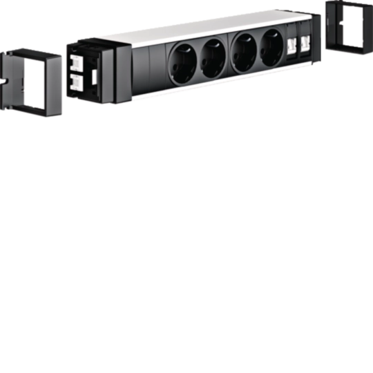 NRS9204D00 - Anschlussblock 4 Steckdosen/2 Cat.6A-Anschlüsse / Wago Aluminium eloxiert