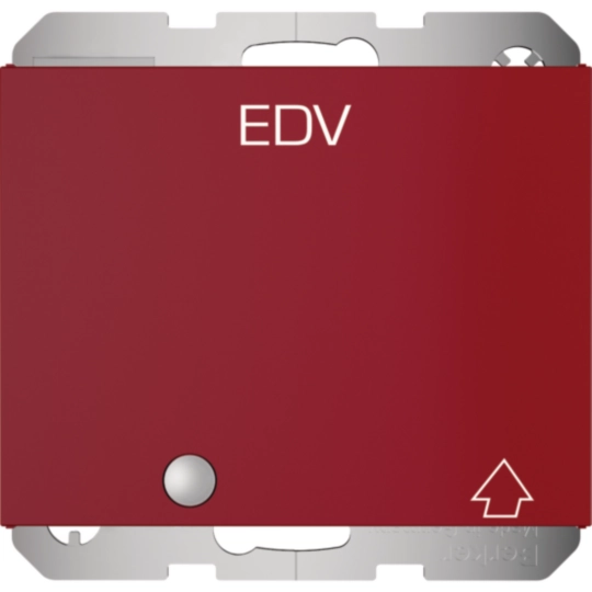 41517115 - Steckdose Schuko m. Klappdeckel,erhöhtem Berührungsschutz u. LED,K.x,rot glänz.