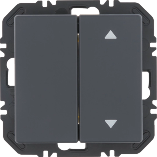 Wandsendermodul Enocean m. Wippe 2f. einseitig mit Symbol Pfeile, Q.x, anthrazit