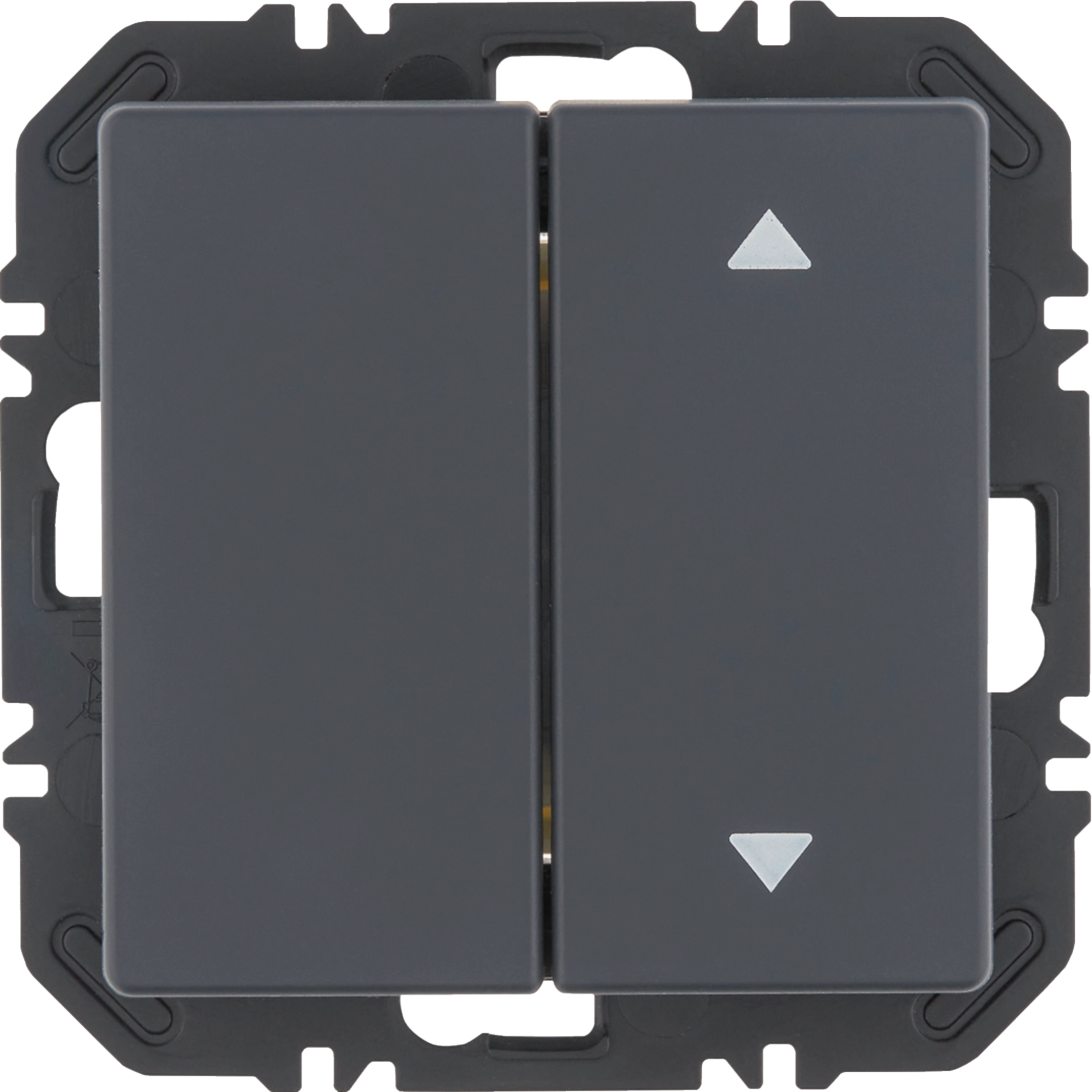 Wandsendermodul Enocean m. Wippe 2f. einseitig mit Symbol Pfeile, Q.x, anthrazit