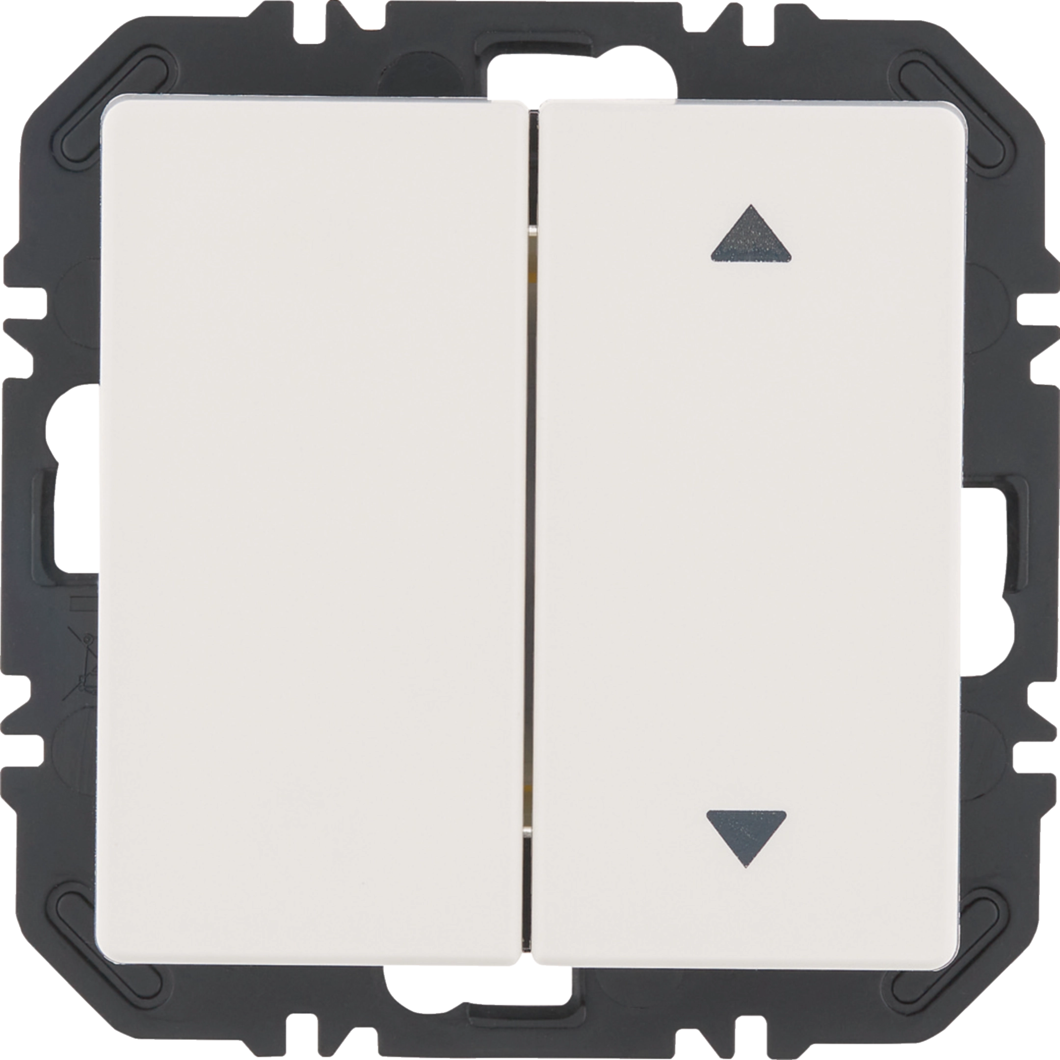 Wandsendermodul Enocean mit Wippe 2fach einseitig mit Symbol Pfeile, Q.X, pw gl.