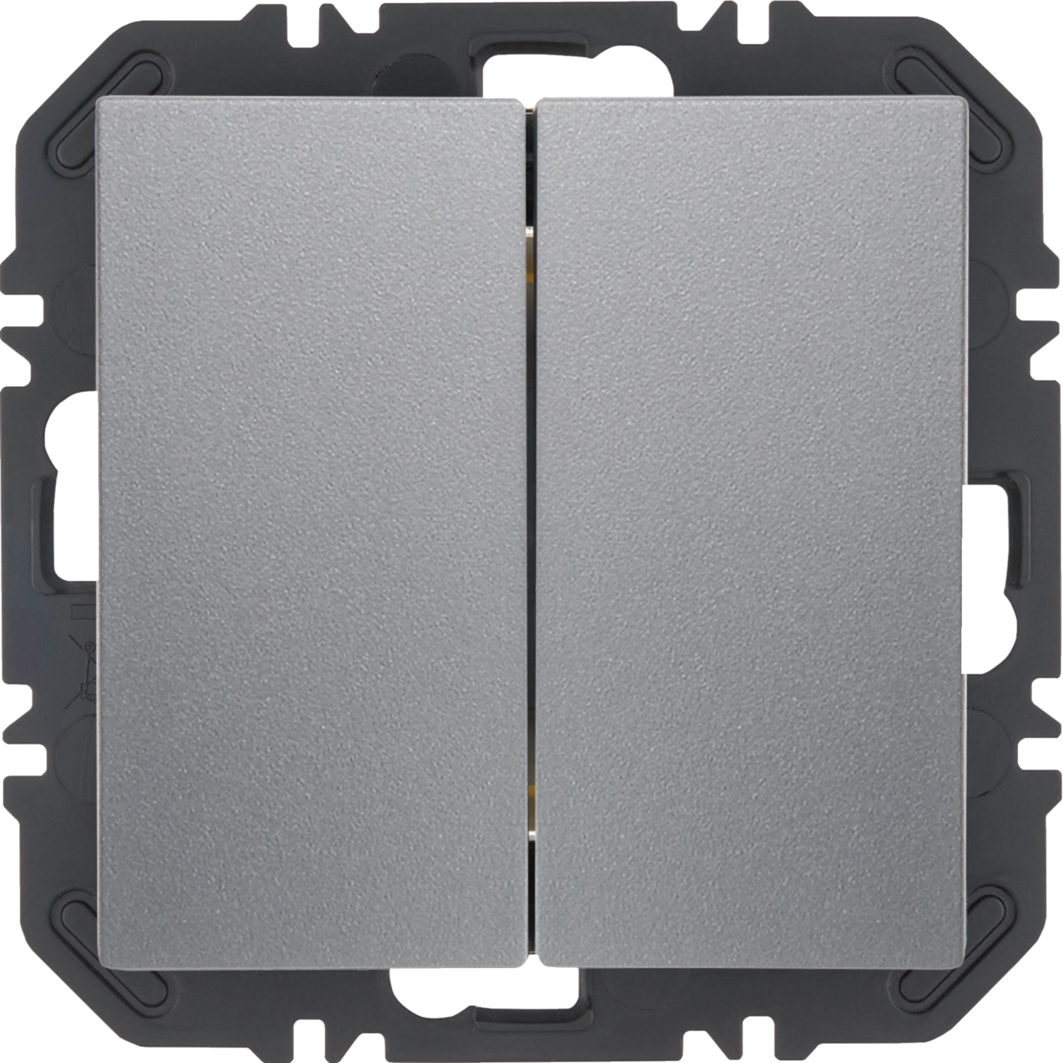 Wandsendermodul Enocean mit Wippe 2fach, B.x, alu matt