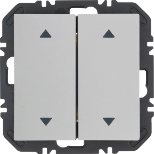 Wandsendermodul Enocean mit Wippe 2fach mit Symbol Pfeile, S.1, polarweiß matt