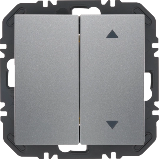 24128304 - Wandsendermodul Enocean mit Wippe 2fach einseitig mit Symbol Pfeile, B.X, alu mt