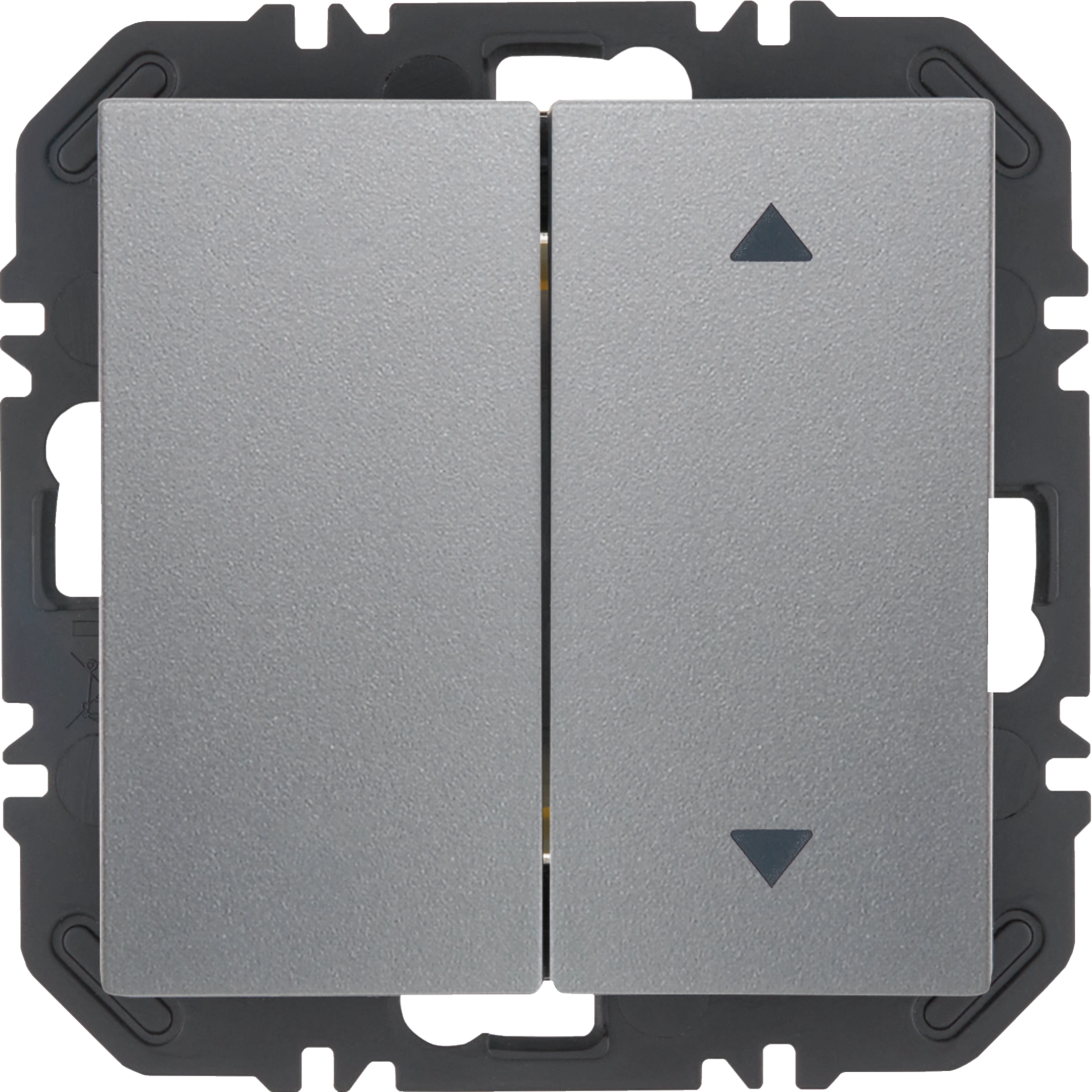Wandsendermodul Enocean mit Wippe 2fach einseitig mit Symbol Pfeile, B.X, alu mt