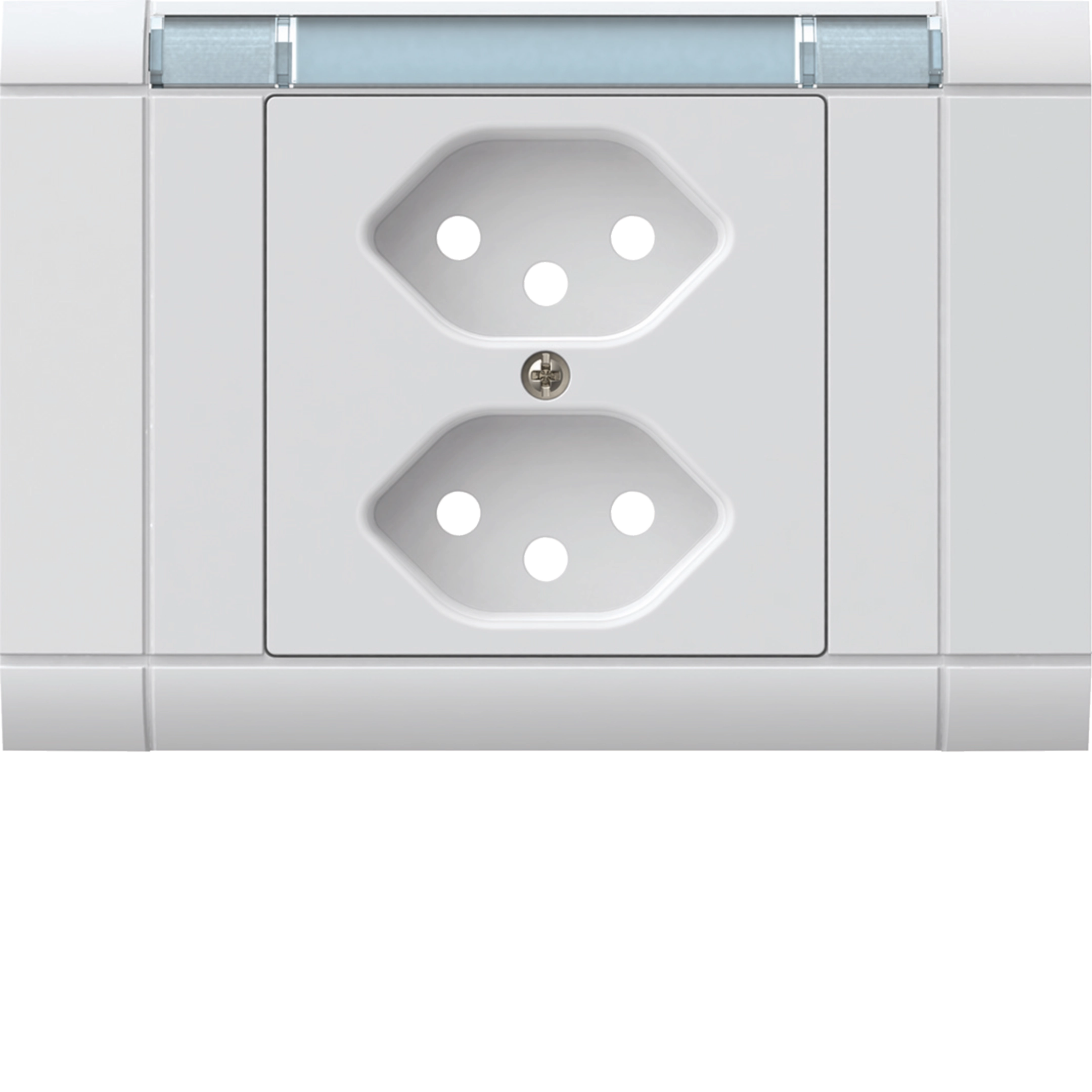 WH22620400G - Kit frontal INC kallysto, pour prise INC 2×type 13, a.porte-étiquette, blanc