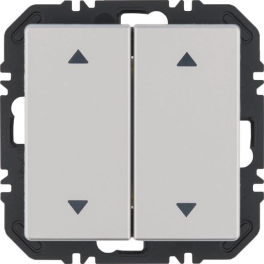 Wandsendermodul Enocean mit Wippe 2fach mit Symbol Pfeile, Q.x, alu
