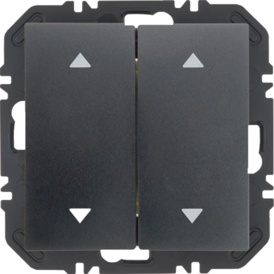 Wandsendermodul Enocean mit Wippe 2fach mit Symbol Pfeile, B.1, anthrazit matt