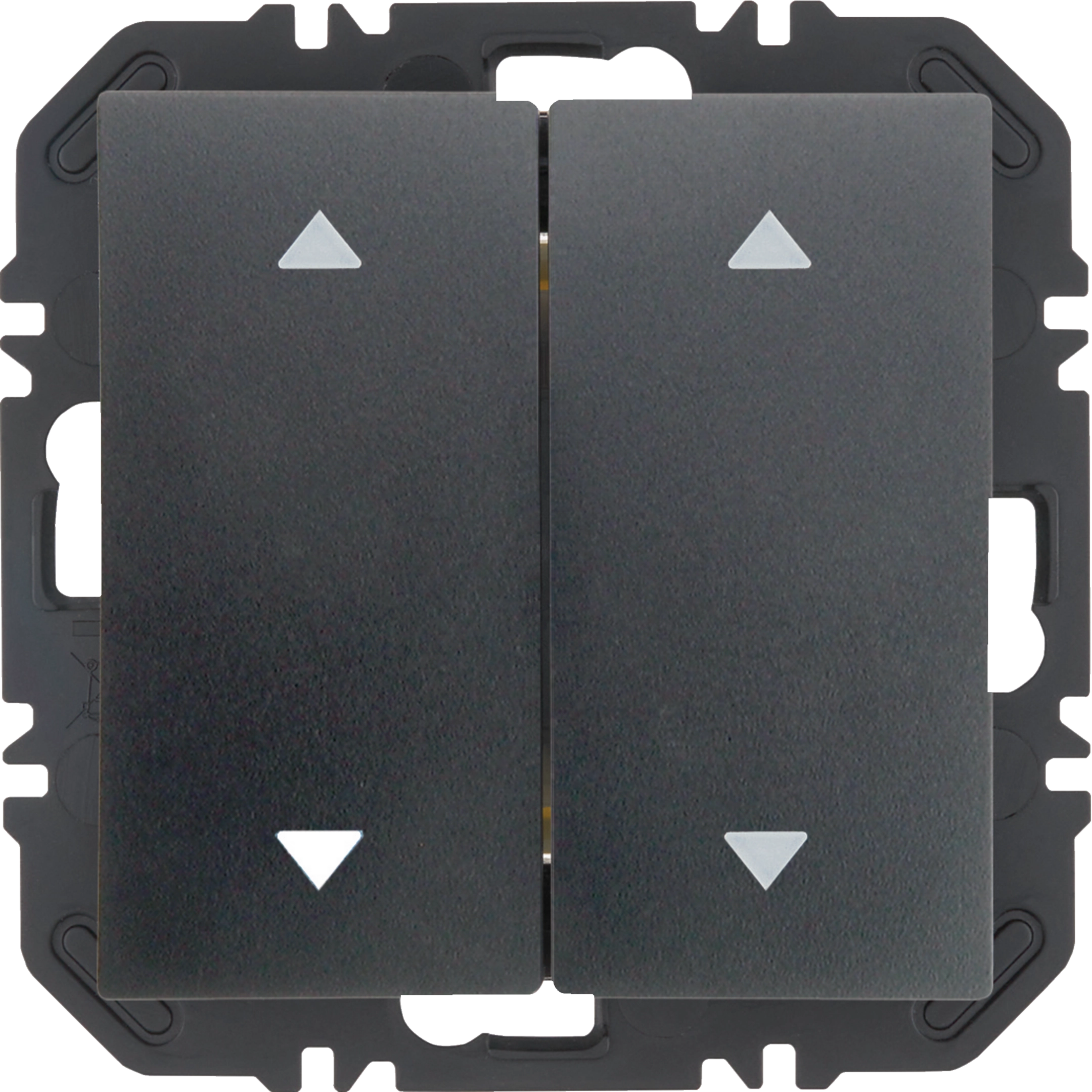 Wandsendermodul Enocean mit Wippe 2fach mit Symbol Pfeile, B.1, anthrazit matt