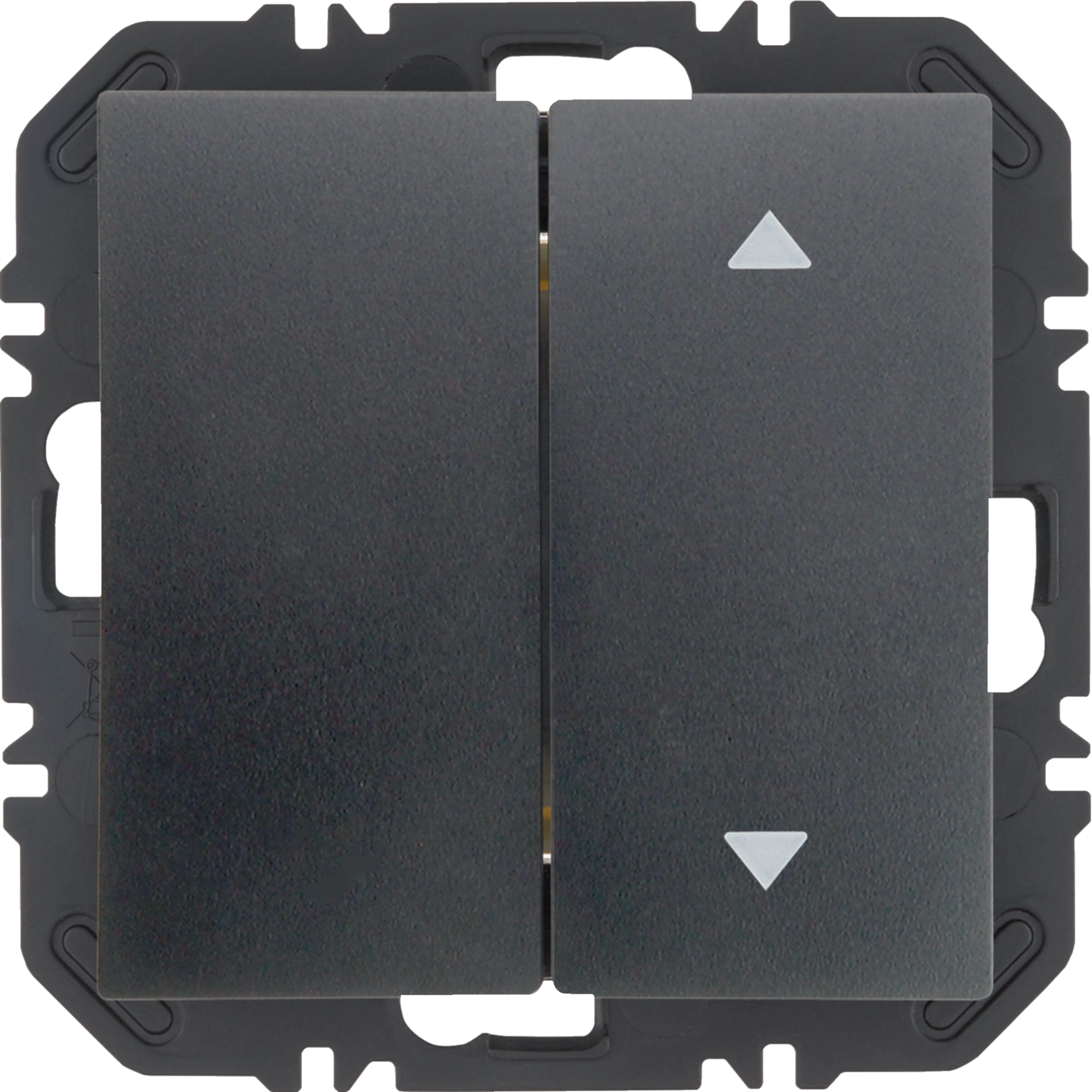 Wandsendermodul Enocean mit Wippe 2fach eins mit Symbol Pfeile, S.1, anthr. matt