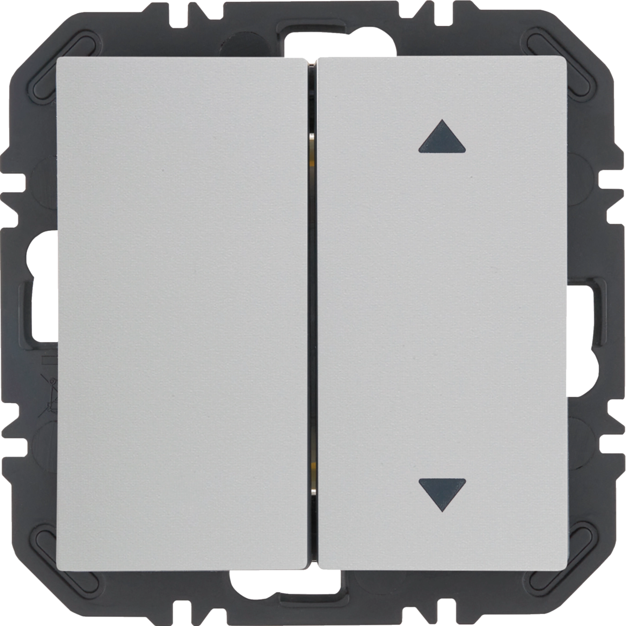 Wandsendermodul Enocean mit Wippe 2fach einseitig mit Symbol Pfeile, S.1, pw gl.