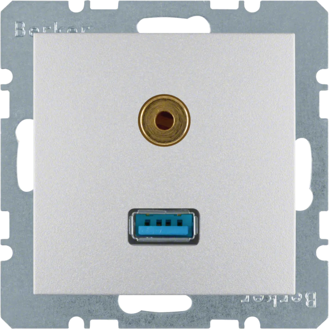 3315391404 - USB/3,5 mm Audio Steckdose S.1/B.3/B.7 alu, matt