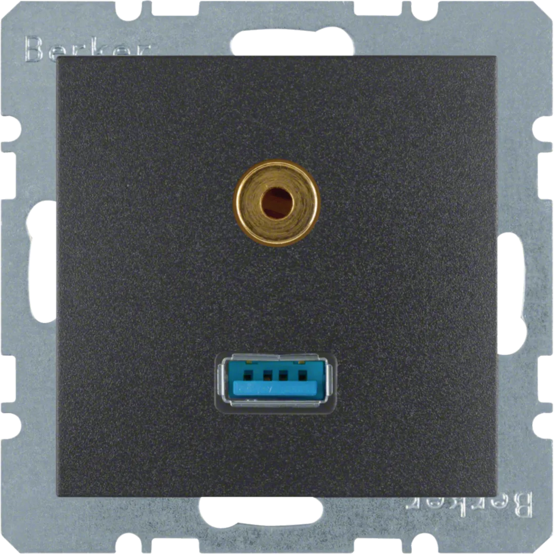 3315391606 - USB/3,5 mm Audio Steckdose S.1/B.3/B.7 anthrazit, matt