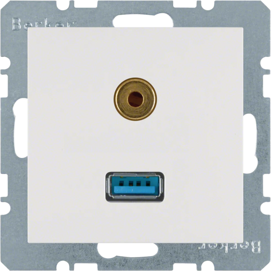3315391909 - USB/3,5 mm Audio Steckdose S.1/B.3/B.7 polarweiß, matt