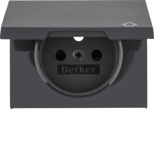 3965777106 - Centrální díl s víčkem pro zásuvku s ochranným kolíkem, K.1, antracit mat