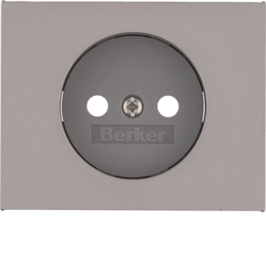 3967157004 - Centrální díl pro zásuvku bez zemnícího kolíku, Berker K.5, ušlecht. ocel, lak.
