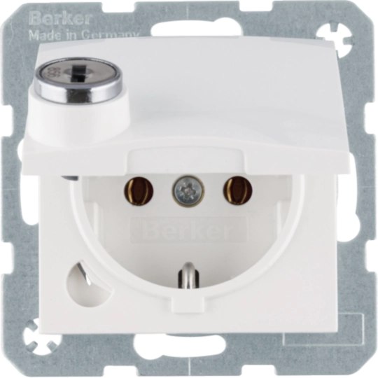47638989 - WCD RA met klapdeksel en slot, berker S.1/B.3/B.7 polarwit glz.