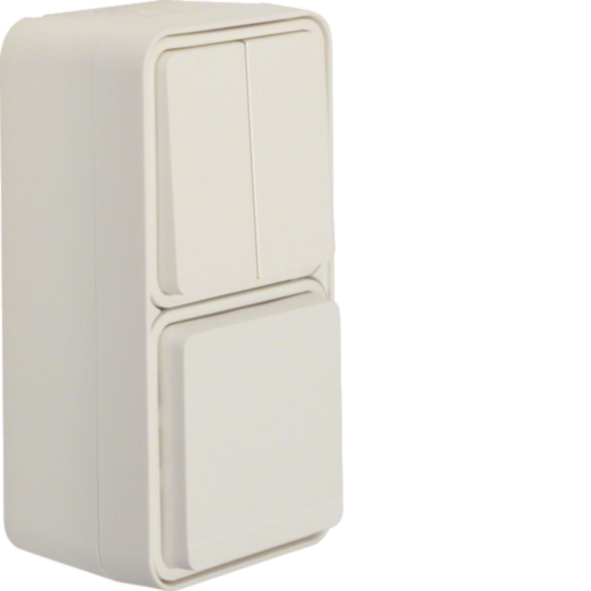 47903512 - Combi cont.ds. + serieschak. met behuizing, berker W.1 polarwit