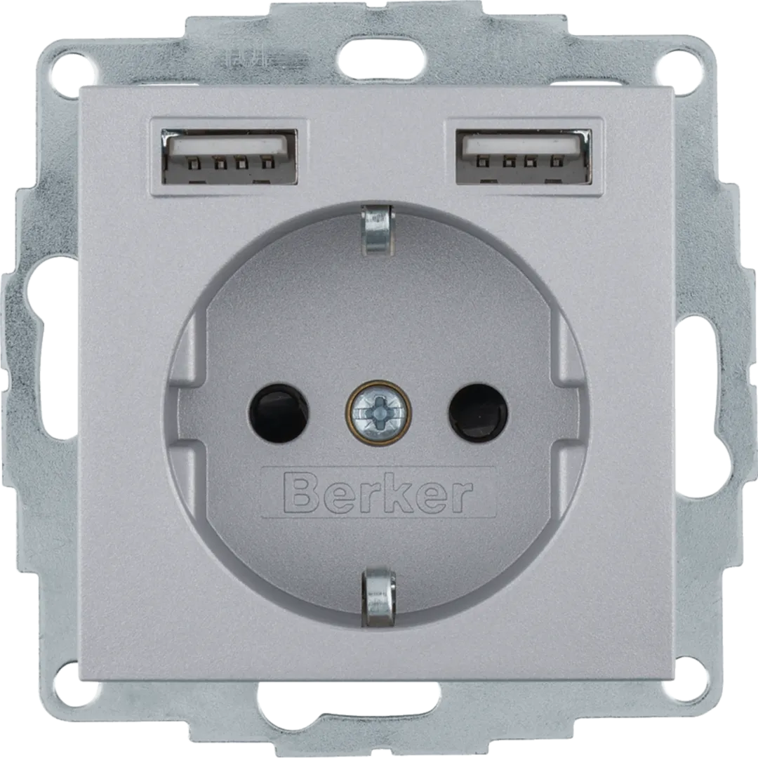Berker - 48031909 - Steckdose mit USB-Ladebuchsen S.1/B.3/B.7