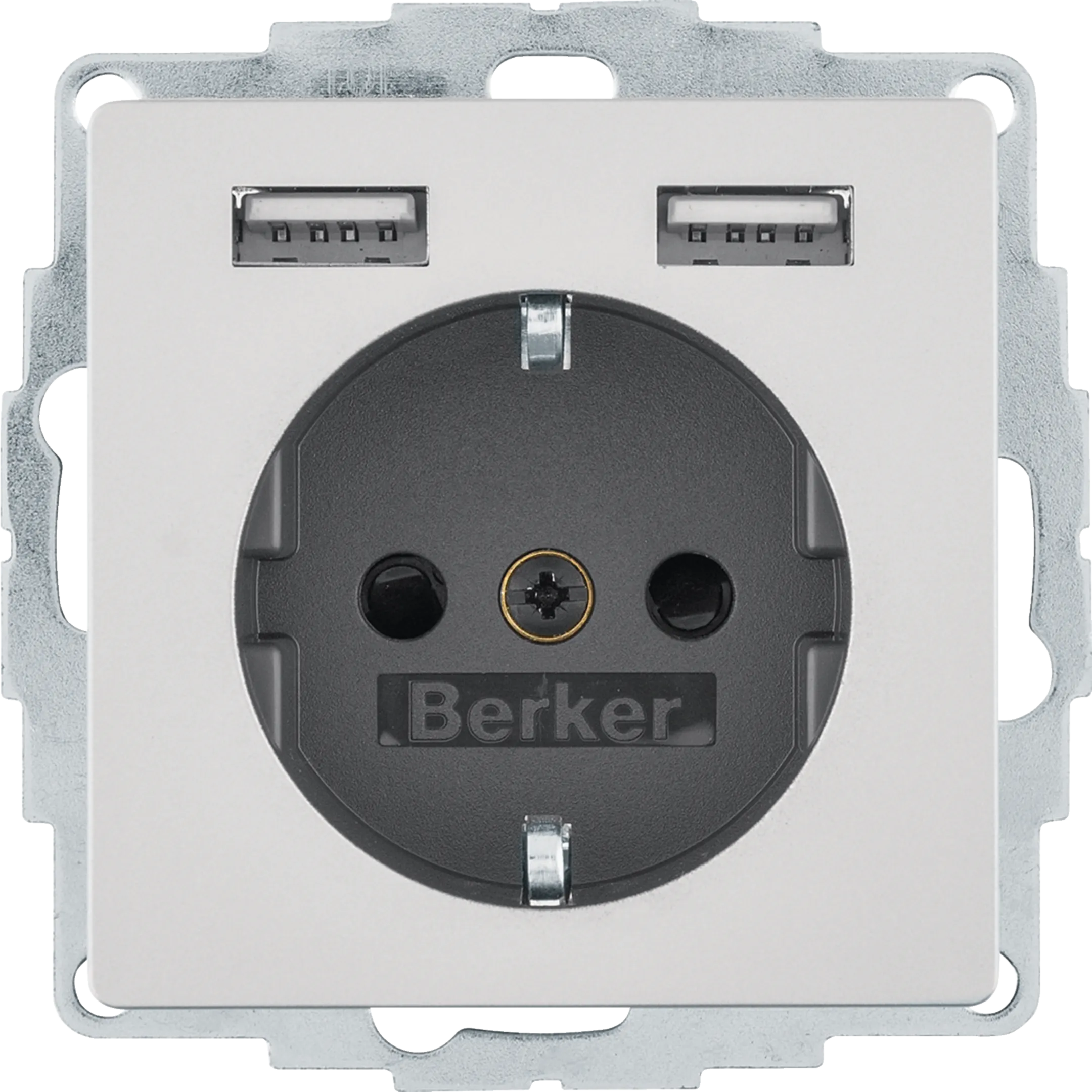 BERKER 260219 USB Ladesteckdose 230V 2-fach 3,0A runder Tragring