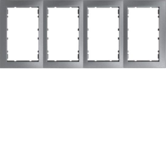 6510141404 - Ram 4-facks, för 2-vägs uttag, Silver, S.1
