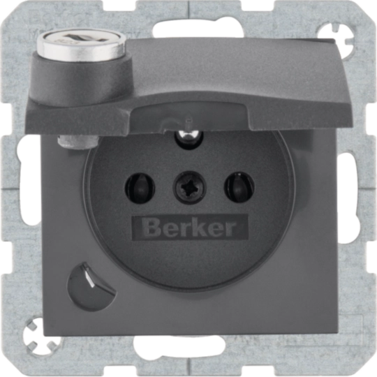 STD m. Erdstift, Schraubkl. EHBS, Klappd., Schloss, S.1/B.3/B.7 , anthrazit matt