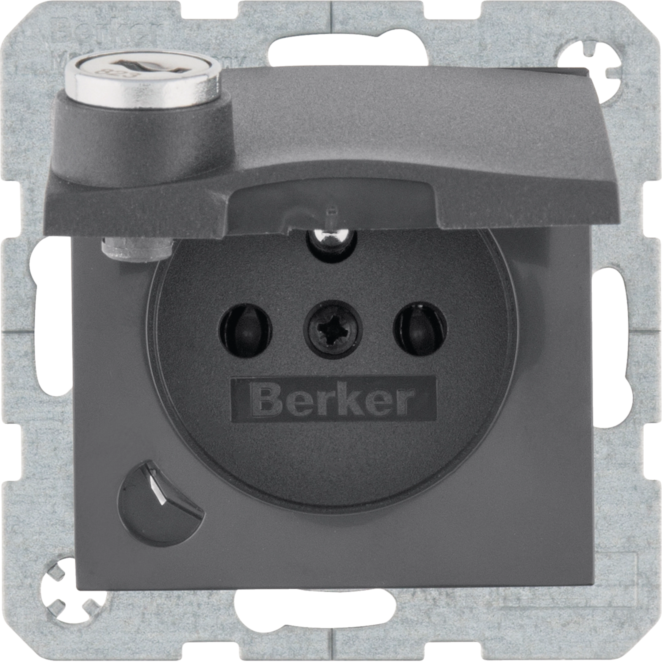 STD m. Erdstift, Schraubkl. EHBS, Klappd., Schloss, S.1/B.3/B.7 , anthrazit matt