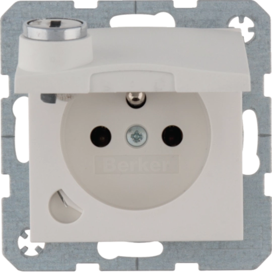 STD m. Erdstift, Schraub-Liftkl., EHBS, Klappd. Schloss, S.1/B.x, polarweiß matt