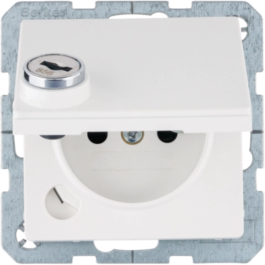 STD m. Erdstift, Schraub-Liftkl., EHBS, Klappd., Schloss, Q.1, polarweiß matt