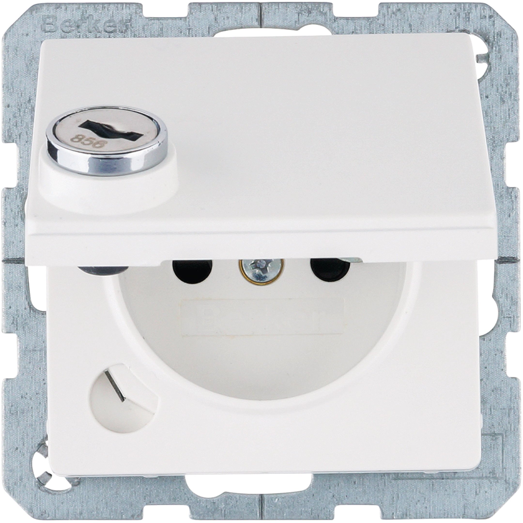 STD m. Erdstift, Schraub-Liftkl., EHBS, Klappd., Schloss, Q.1, polarweiß matt