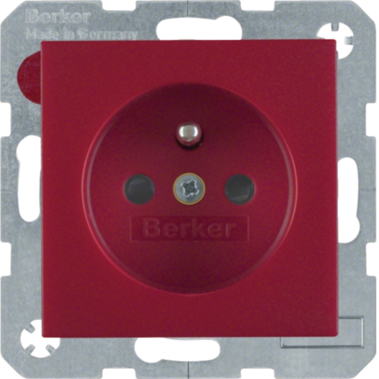 6765760062 - Steckdose mit Schutzkontaktstift u. erh.BS S.1/B.3/B.7 rot, matt