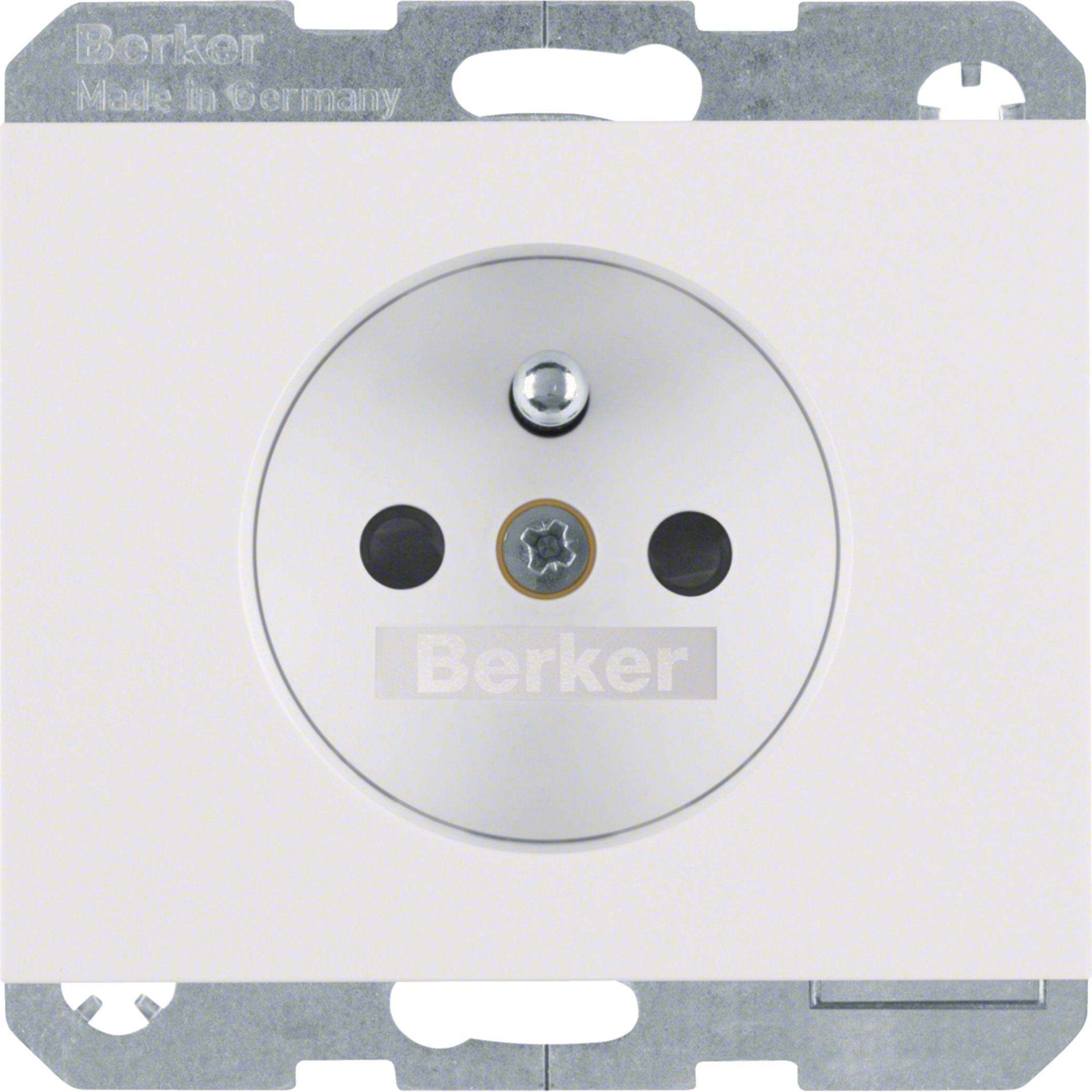 Steckdose mit Schutzkontaktstift u. erh.BS K.1 polarweiß, glänzend