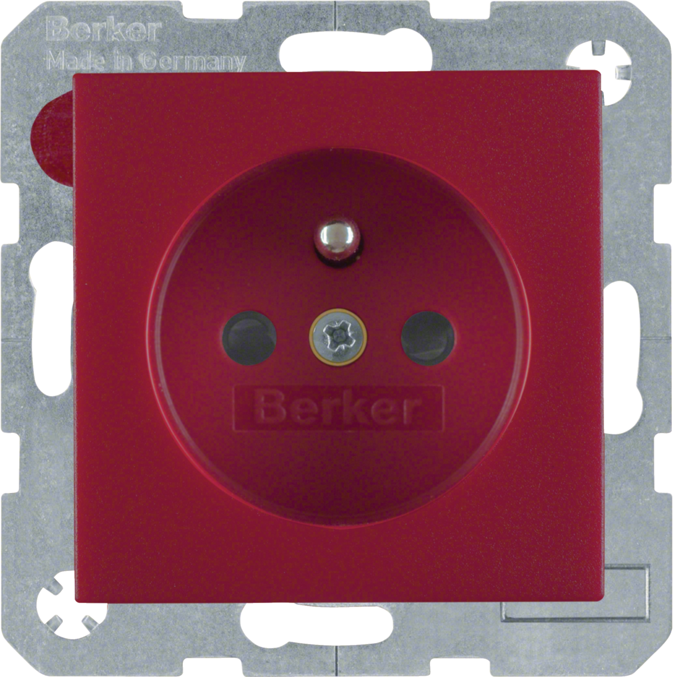 Steckdose mit Schutzkontaktstift u. erh.BS S.1/B.3/B.7 rot, matt