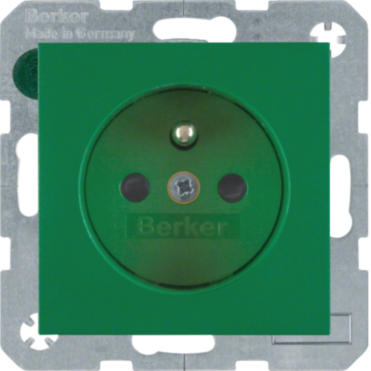 6768760063 - Steckdose mit Schutzkontaktstift u. erh.BS S.1/B.3/B.7 grün, matt