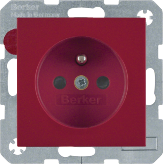 6768768962 - Steckdose mit Schutzkontaktstift u. erh.BS S.1/B.3/B.7 rot, glänzend