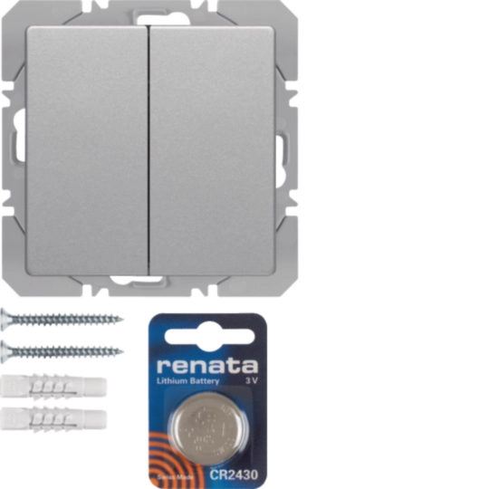 85656224 - KNX-Funk Wandsender 2fach flach quicklink Q.x alu samt, lackiert
