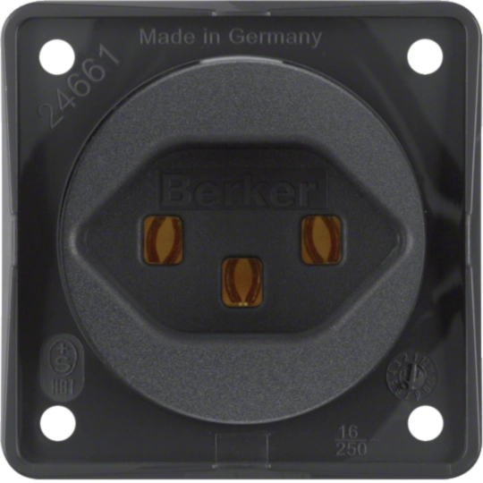 962592505 - Steckdose m. Schutzkontakt SCHWEIZ Typ 23, S.-kl., Int. Mod.-Eins., anthr. m.