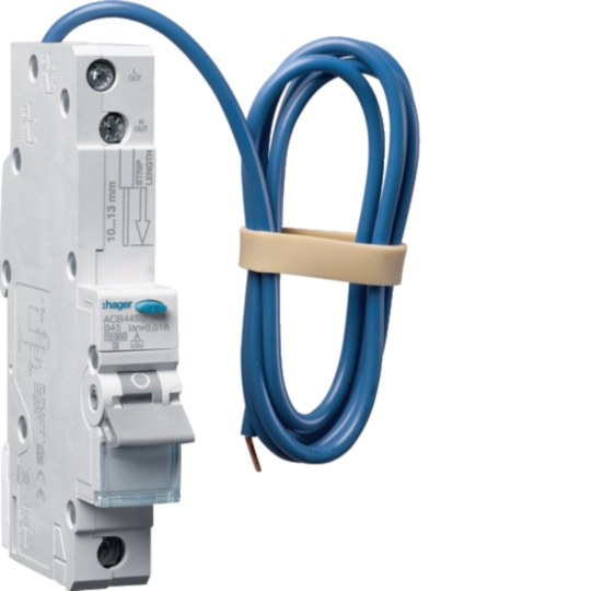 ACB445U - RCBO 1M 1P 10kA B-45A 10mA Type A