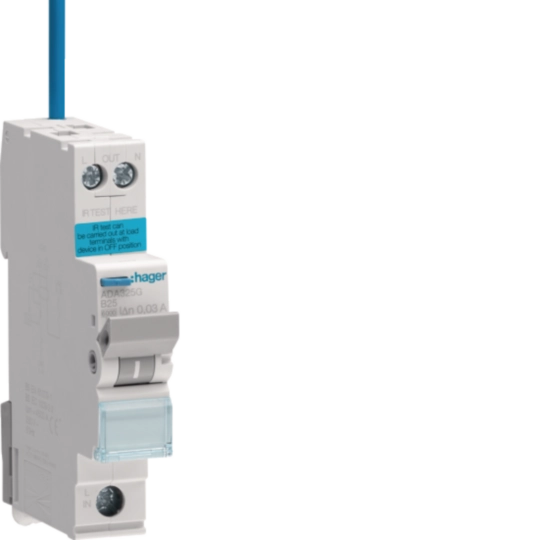 ADA325G - RCBO Electronic 1P 6kA B Curve -25A, 30mA Type A(AC &amp; Pulsating DC Sensitive)1M