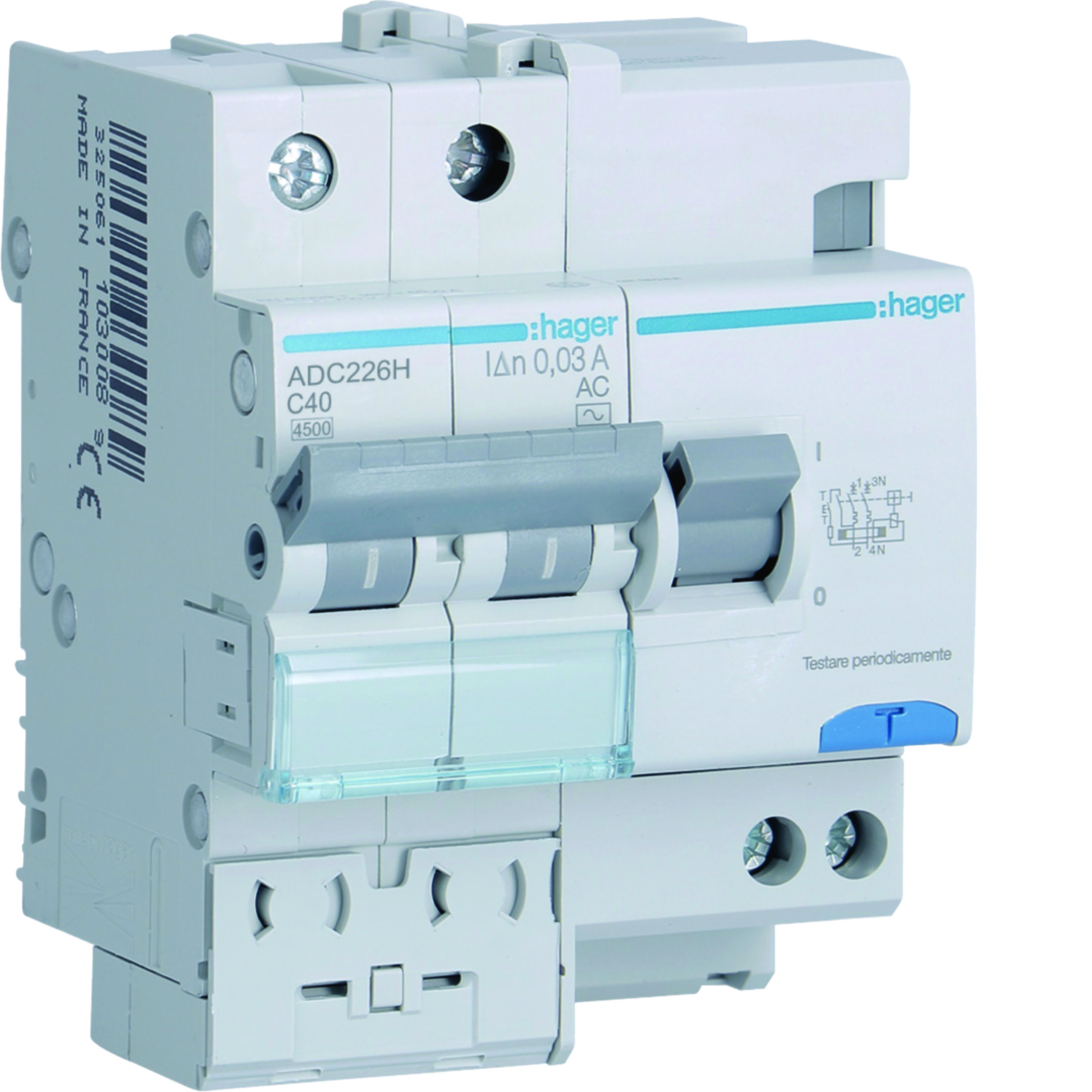 DIFF MAGN 2P 30MA 40A 4.5KA C 4M