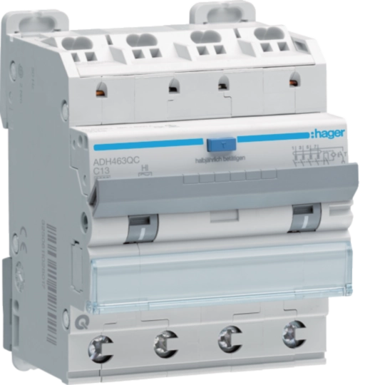 ADH463QC - Fehlerstrom-Leitungsschutzschalter 4P 6kA C-13A 30mA Typ A HI QC/QB