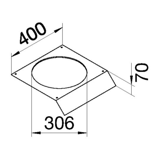 AKM400306R12 - Abdeckung gestanzt R12 rund 306mm Länge 400mm aus Stahlblech zu AK 400x70mm
