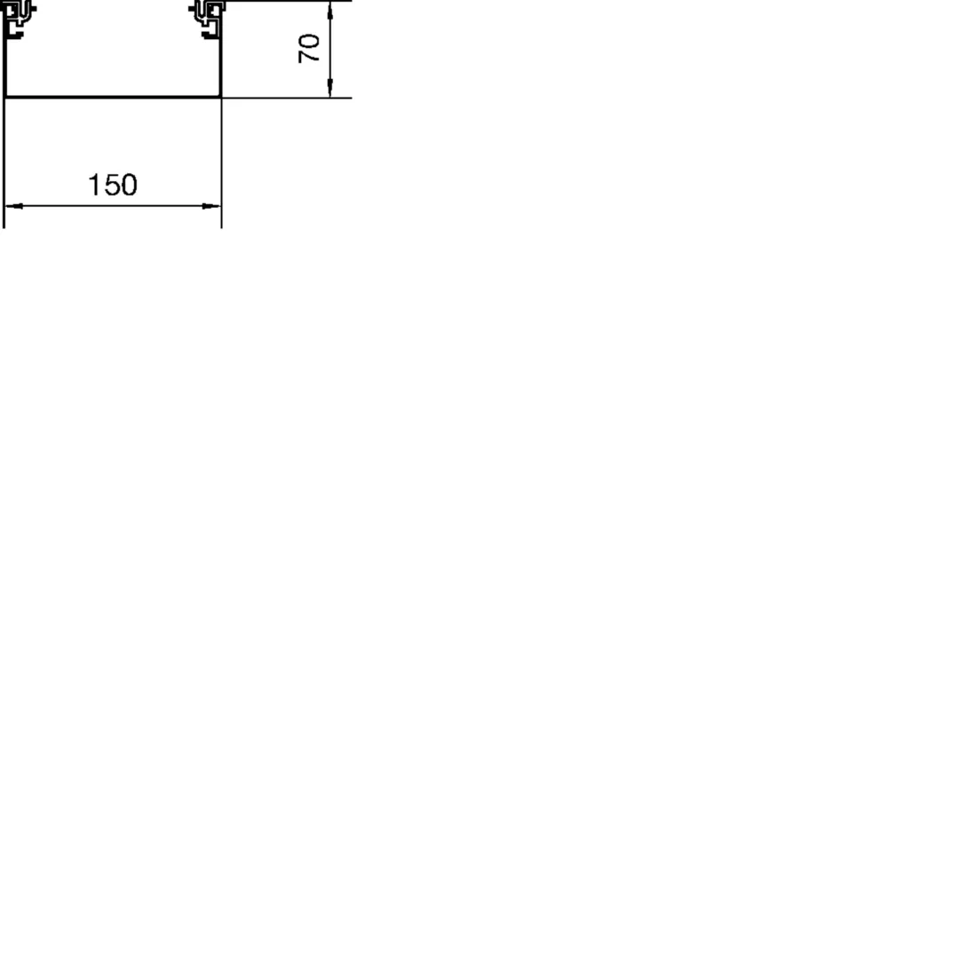 AKU1500702 - Aufbodenkanal-Unterteil 2-seitig mit Seitenprofilen Stahlblech zu AK 150x70mm