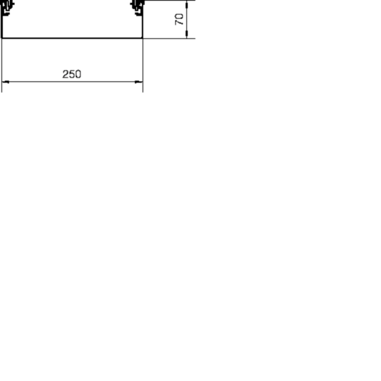 AKU2500702 - tehalit.AK Podstawa kanału napodł 2-str skos pokrywy 250x70mm stal