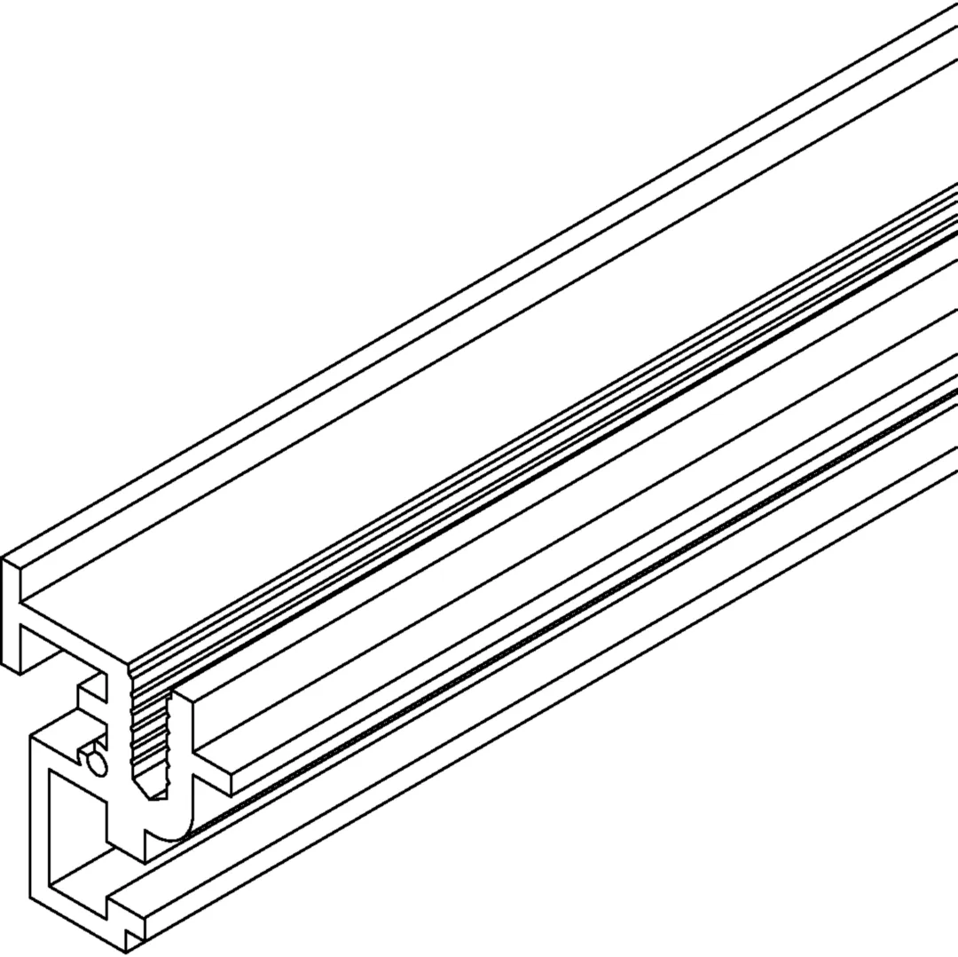 AKZSP2400 - Seitenprofil mit Abschlusskante Länge 2400mm Alu für Aufbodenkanal-Unterteil