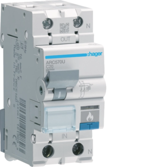 ARC570U - MCB with dangerous arc detection 1P+N 10kA C-20A 2M