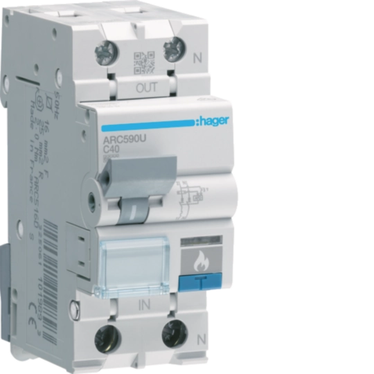 ARC590U - MCB with dangerous arc detection 1P+N 10kA C-40A 2M