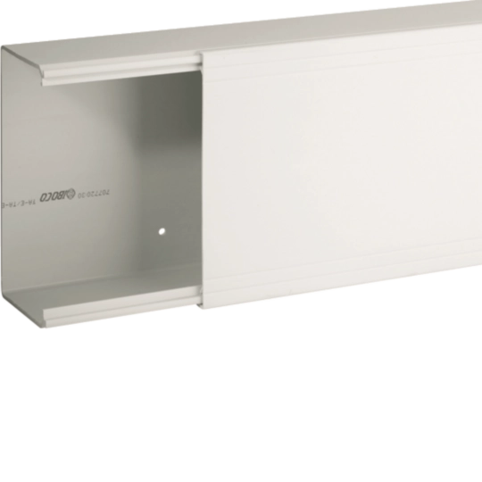 B01844 - Canale porta cavi con base piana bianco completo di coperchio TA-EN 150x80 W