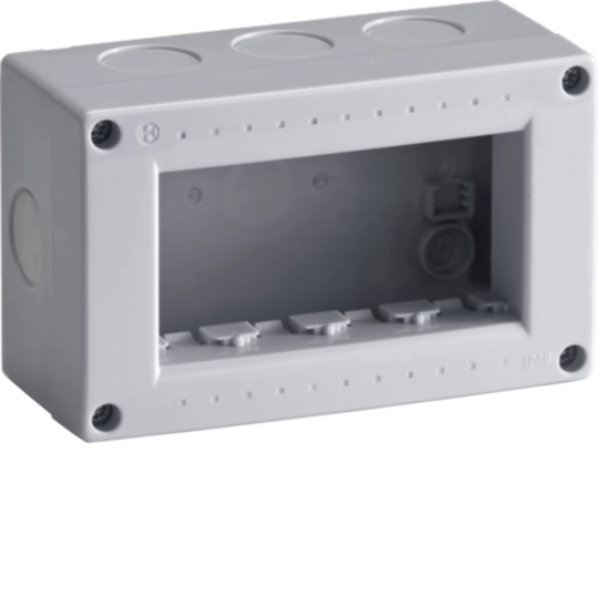B02754 - Contenitore orizzontale 4 mod per parti attive Pepita grigio BOX IP40 04 OR GRI