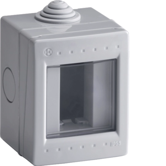 B02763 - Contenitore orizzontale 1 mod per parti attive Pepita grigio BOX IP55 01 OR GRI